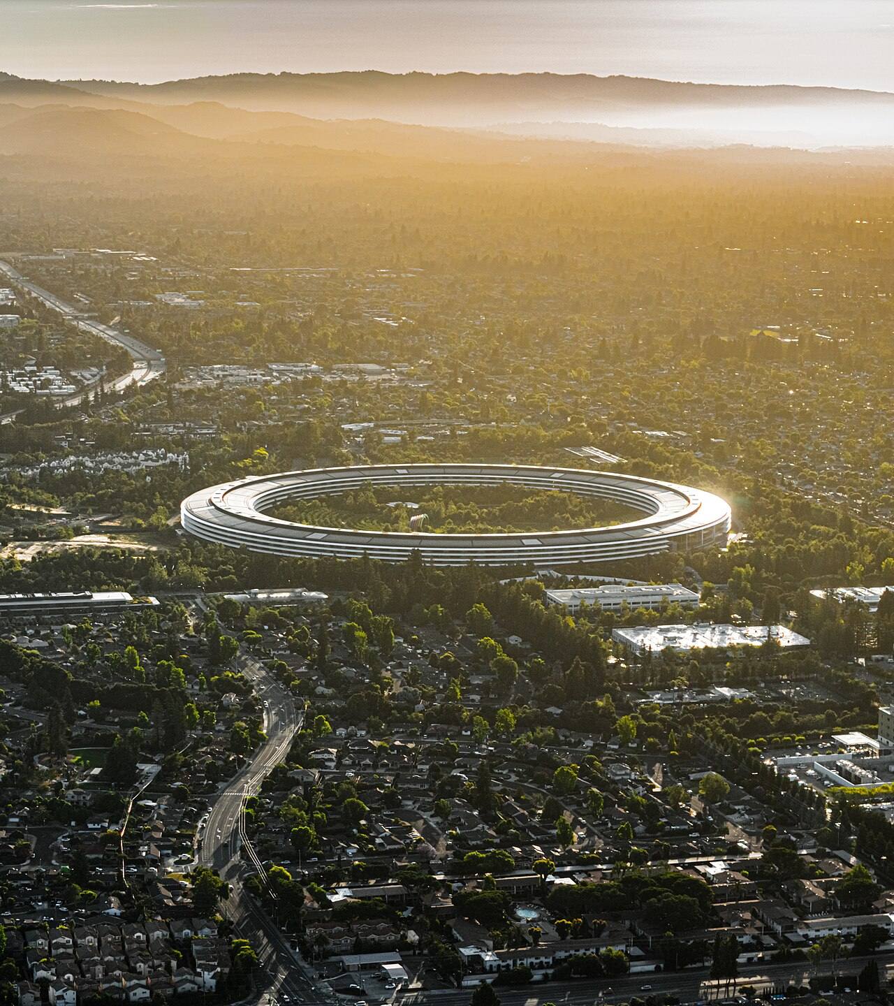 Vista aérea de Apple Park en Cupertino