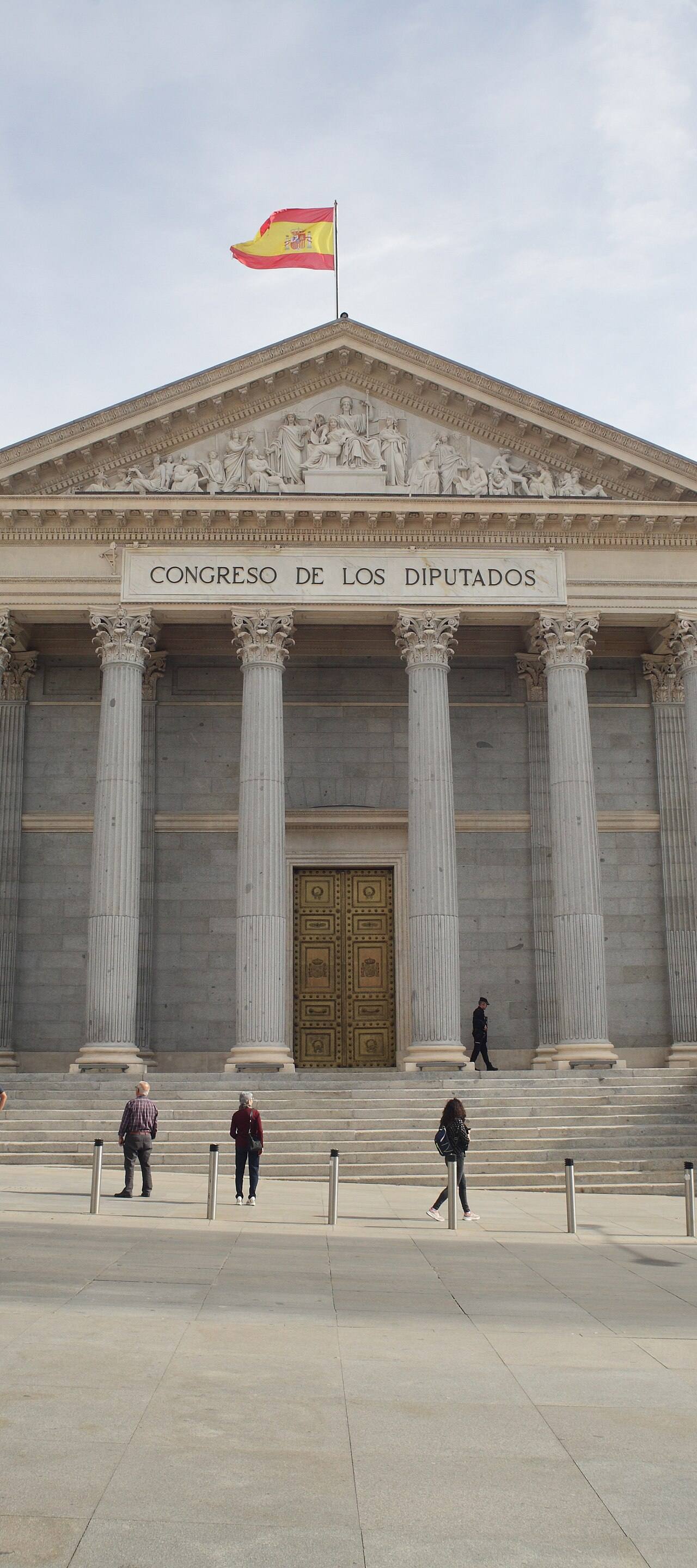Fachada del Congreso de los Diputados, en Madrid