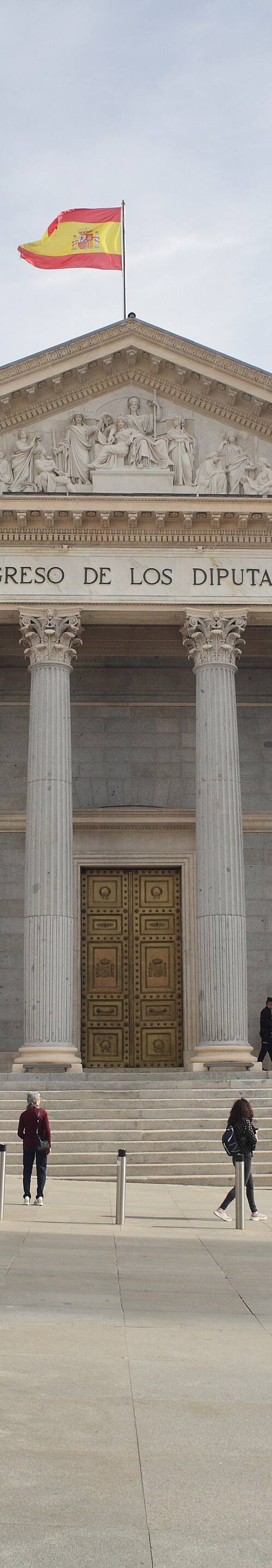 Fachada del Congreso de los Diputados, en Madrid